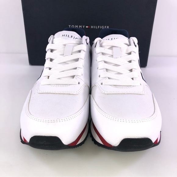 Tommy Hilfiger Mens Mainer Leather Sneakers Shoes Athletic Logo Lace Up 8M - Picture 11 of 12